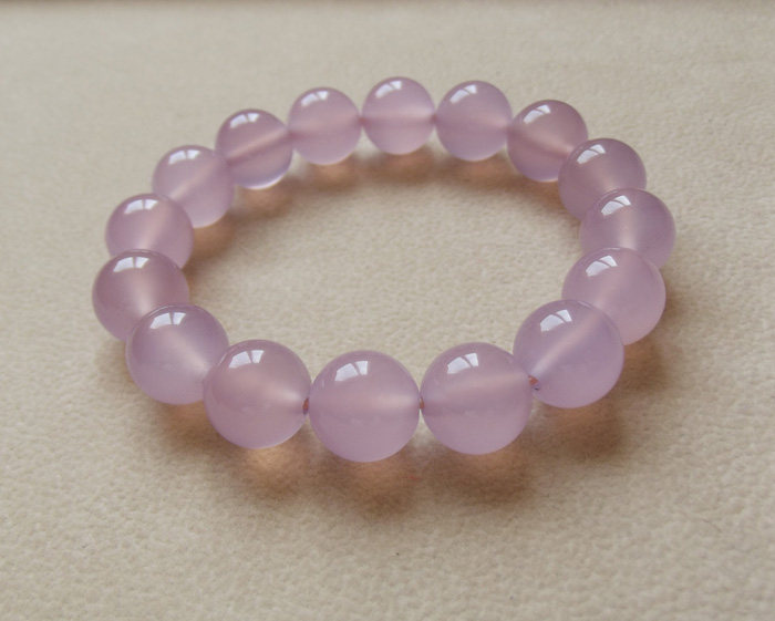 爱和光珠宝 巴西天然原色紫玉髓手链手串12mm 正品饰品水晶宝石