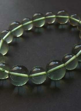 巴西天然翠绿萤石手链手串 正品饰品 925银饰莲花 特价水晶半宝石