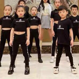 儿童模特训练服童模练功服少儿形体服t台走秀服装夏季短袖露肚脐