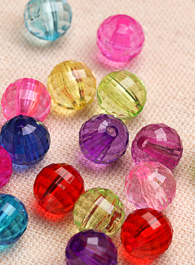 20mm地球透明珠中珠亚克力彩色蓝幽灵红色紫色黄色串珠散珠大珠子