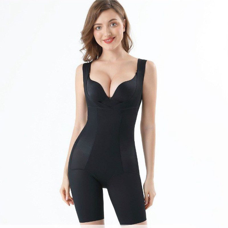 西施尔连体塑身衣收腹束腰提臀美体无痕后脱式夏薄款平角束身内衣