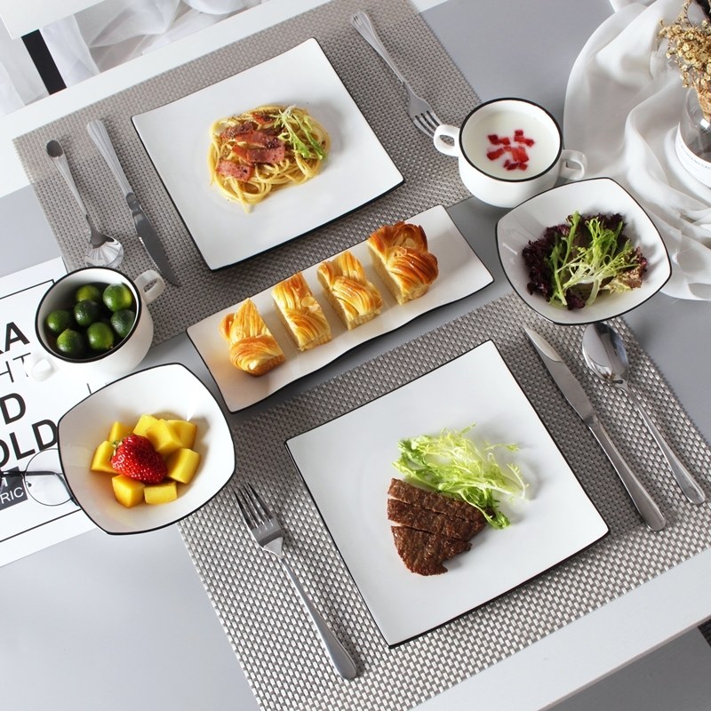 Simple steak plate family breakfast set steak knife and fork