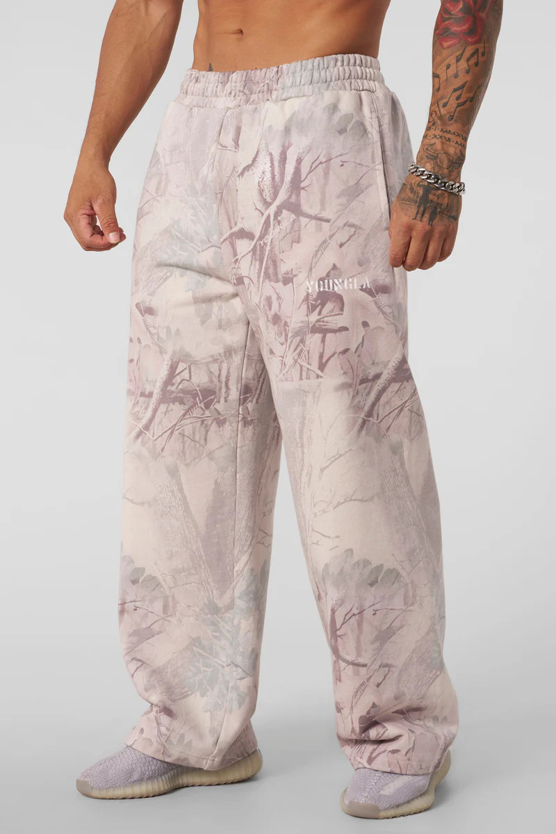thumbnail for YOUNGLA American fashion brand slacks, digital camouflage print, straight trousers, sports fitness loose wide leg pants
