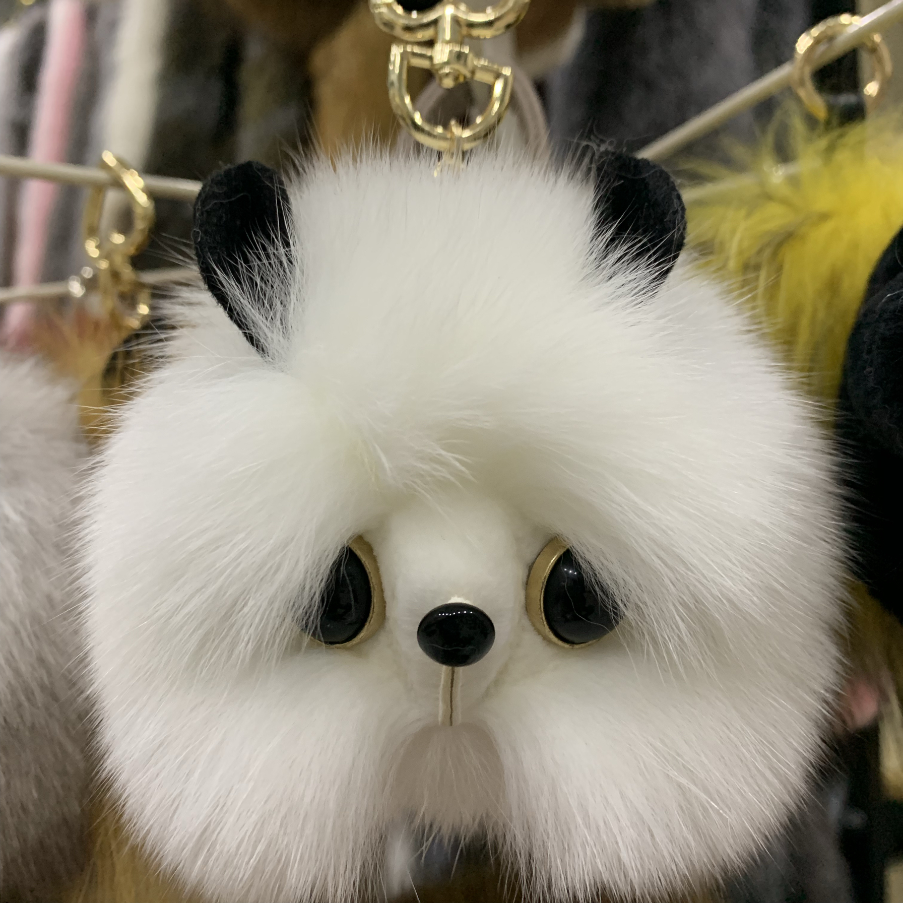 进口狐狸毛博美犬藏獒小狗皮草挂件包包挂件小狐狸汽车钥匙扣配饰