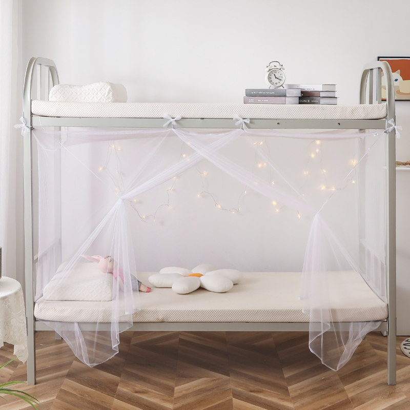 学校宿舍上下铺蚊帐老式传统90x190cm学生铁架床打工租房帐纱0.9m