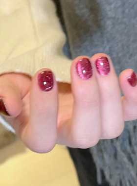 SP-32火龙果mini10片光疗手工穿戴甲猫眼侧光成品美甲甲片