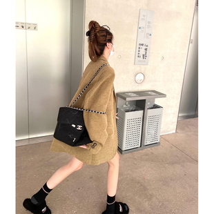 条纹中长款 廓形西服休闲宽松外套 外套女2025秋季 超好看韩系黄西装