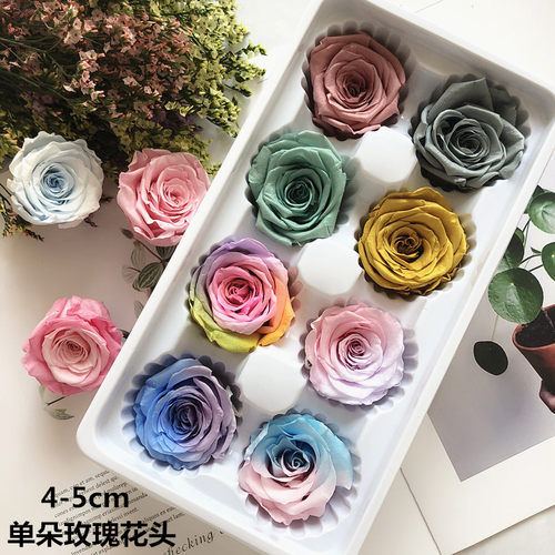 diyb级4-5单朵彩色手工永生花