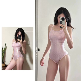 遮肚显瘦专业训练高级感珍珠粉游泳装 爆款 2024年新款 竞速泳衣女款