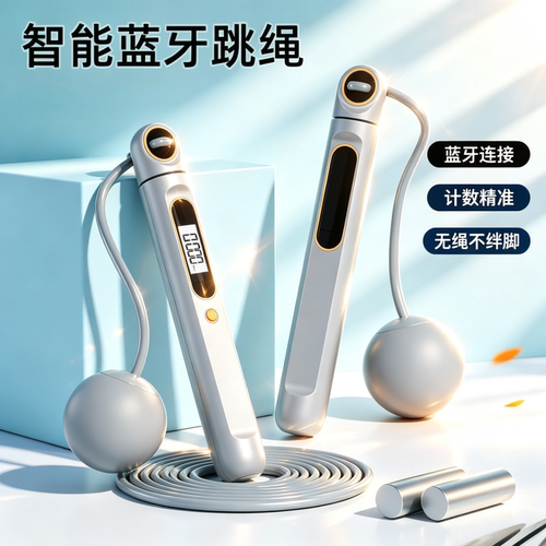 智能蓝牙计数无绳跳绳电子屏成人