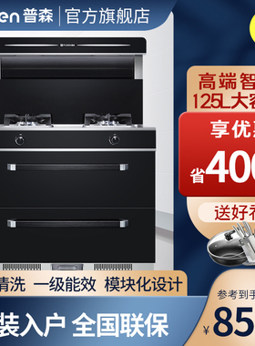 普森PUSEN集成灶M1新款蒸箱 蒸烤一体家用油烟机燃气灶侧吸下排