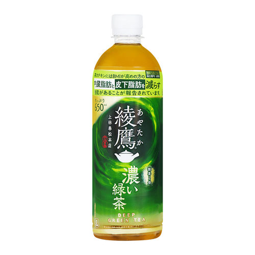日本进口绫鹰系列绿茶650ml瓶浓郁绿茶黑豆烘焙茶饮料0醣