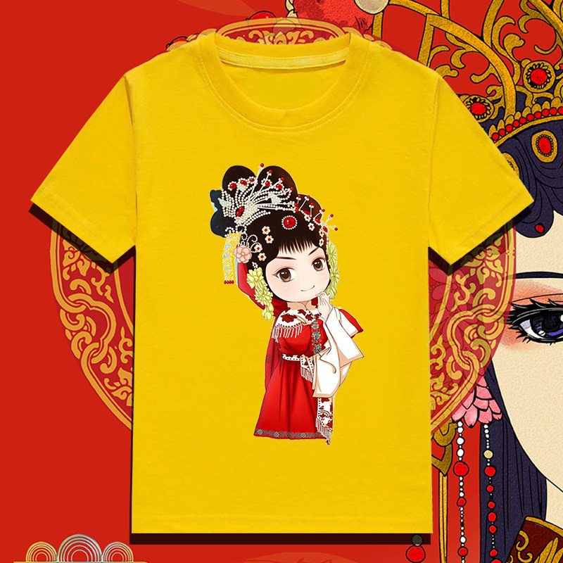 京剧脸谱夏装半袖中国风2026夏季新款纯棉国潮情侣装t恤女短袖潮