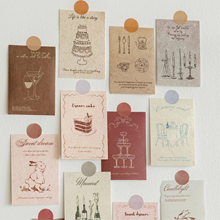 阿杂 复古纹理文艺生活印记特种纸素材贴纸手账DIY高级包装装饰贴