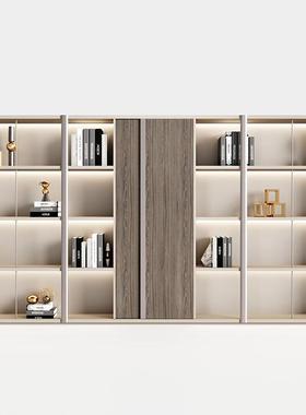 办公室书柜储物柜文件柜简约现代灯带资料柜书架柜子佛山办公家具