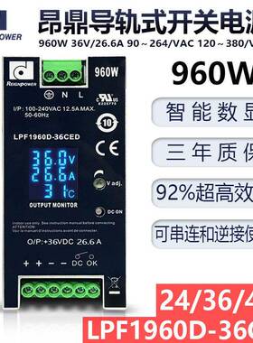 Reignpower 960W 36V48V大功率直流电源工业导轨式开关电源