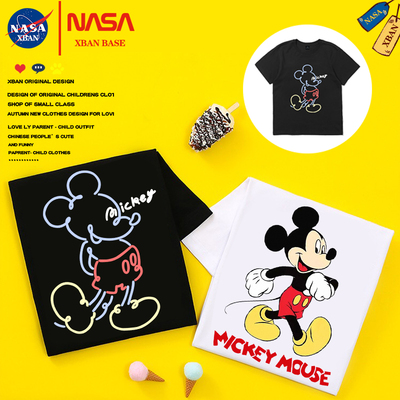 米老鼠儿童短袖纯棉t恤卡通圆领