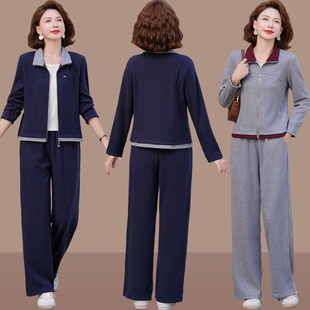 中年女士秋装新款运动套装妈妈秋季休闲上衣40岁中老年两件套女秋