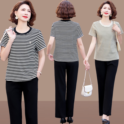 中老年女装夏季新款运动套装