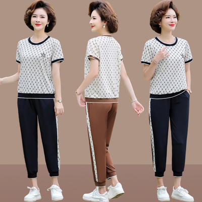 妈妈装夏季薄款套装休闲