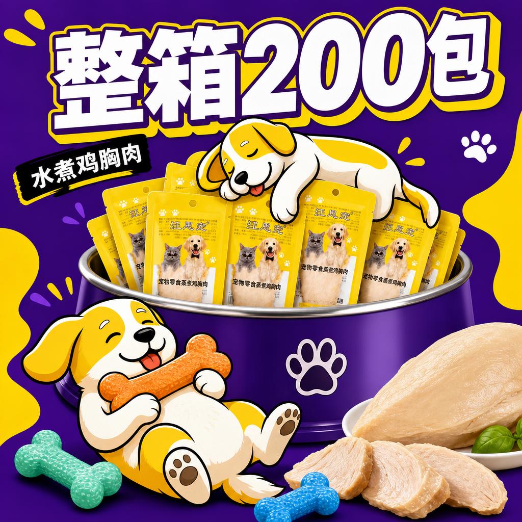 宠物猫咪狗狗零食犬猫通用真空水煮鸡胸肉猫狗训练奖励解馋零食
