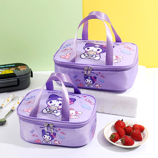 小学生饭盒袋子手提带饭保温袋午餐防水儿童午餐袋卡通可爱便当包