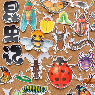 昆虫记阅读卡片装饰贴纸课件手抄报儿童绘本素材日记相册独立粘贴