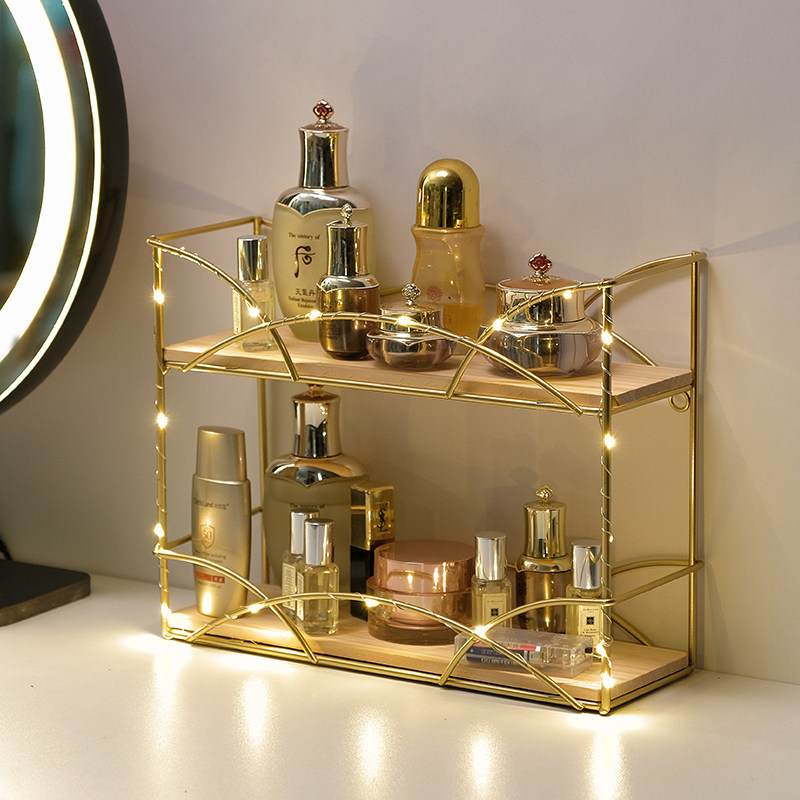 铁艺化妆品收纳盒护肤品桌面梳妆台整理面膜口红化妆刷置物架创意