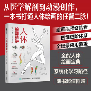人体绘画精讲 解剖速写动态动漫  人体结构动态结构自学教程基础入门 人物速写入门基础绘画临摹书籍透视技法自学教程