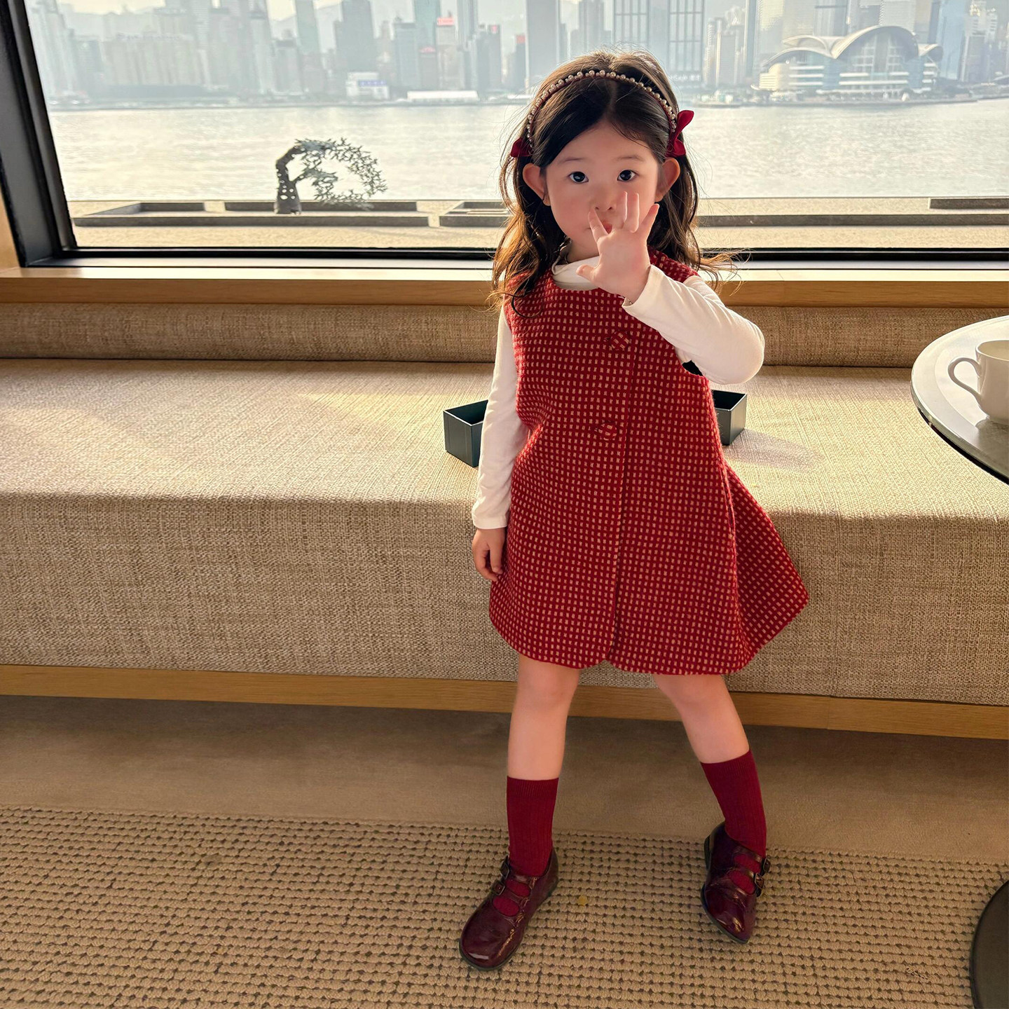 韩版童装女童新年连衣裙2026新款冬装小女孩巨好看红色呢子背心裙,童装/婴儿装/亲子装,连衣裙,淘宝优惠券,粉丝福利购,淘宝优惠卷