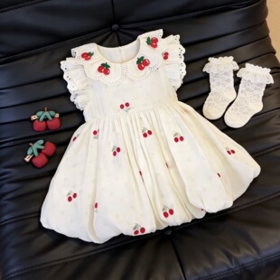 童装女童连衣裙2026夏装新款超好看女宝独特漂亮洋气小樱桃背心裙