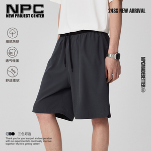 NPC潮牌李晨nic同款2024新款黑色短裤男夏季速干运动裤男NP44TR04