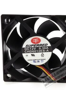千红SUPERRED CHD6012ES-A DC12V 0.30A 60*20mm 3线 6cm风扇