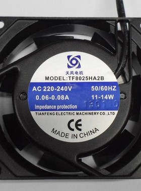 原装 TOPFAN TF8025HA2B AC 220-240V 0.09A 8CM 电柜 散热风机