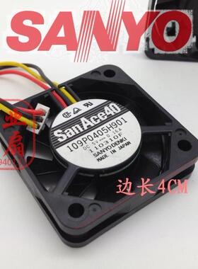 三洋SANYO 4010 4CM双滚珠风扇 静音 5V 0.16A 109P0405H901
