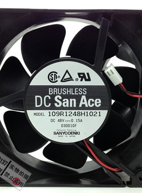 原装Sanyo三洋 109R1248H1021 两线12厘米风扇 DC 48V 0.15A