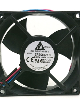 台达 EFB0812EH 8025 12V 0.42A 3线 8CM 测速大风量电脑机箱风扇