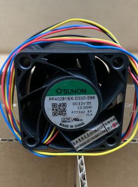 原装SUNON/建准4028 4CM PF40281BX-D330-S99 12V 13.80W PWM风扇