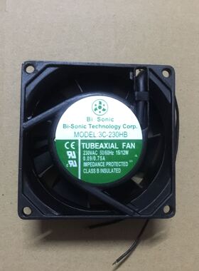 原装百瑞Bi-Sonic风机3C-230HB 230V 15/12W 耐高温机柜轴流风扇
