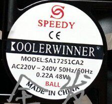 SA17251CA2 AC220V-240V 0.22A 48W 原装正品SPEEDY 铝框设备风扇