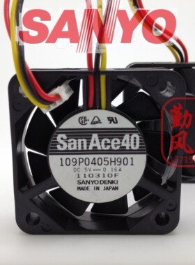 SANYO三洋 4010 4CM 双滚珠风扇 超静音 5V 0.16A 109P0405H901