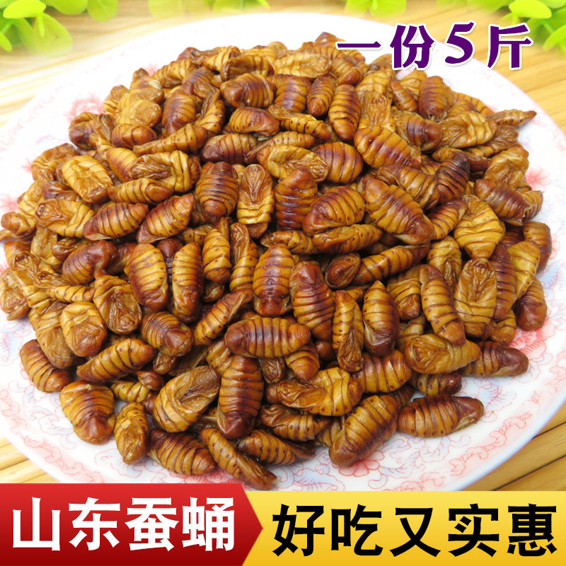 5斤山东农家新鲜桑蚕蛹冷冻小蚕蛹茧蛹子特产出口品质蝉蛹包邮