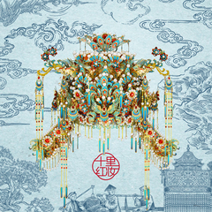 【旗舰店】拼酷十里红妆点翠凤冠3D立体金属拼图情人节结婚礼物