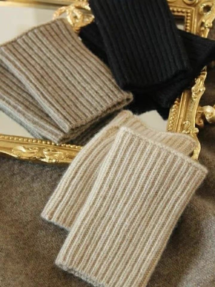 秋冬加厚羊绒羊毛护腕假袖子接袖口保暖针织关节套袖毛衣袖口加长