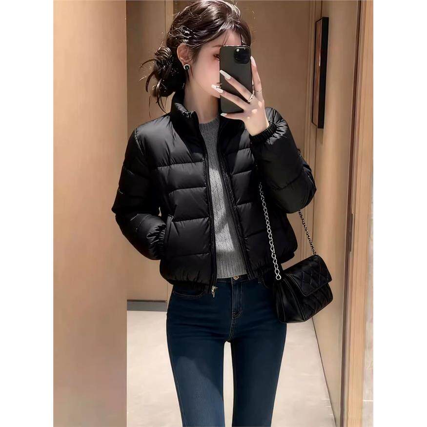 2025冬季新款黑色短款棉服女显瘦小棉袄保暖小个子面包服短款外套