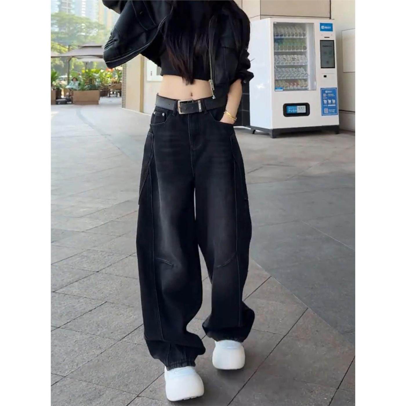 加绒加厚弯刀牛仔裤女秋冬季2025新款阔腿裤大码胖mm显瘦直筒裤子,个性定制/设计服务/DIY,棉服工装,淘宝优惠券,粉丝福利购,淘宝优惠卷