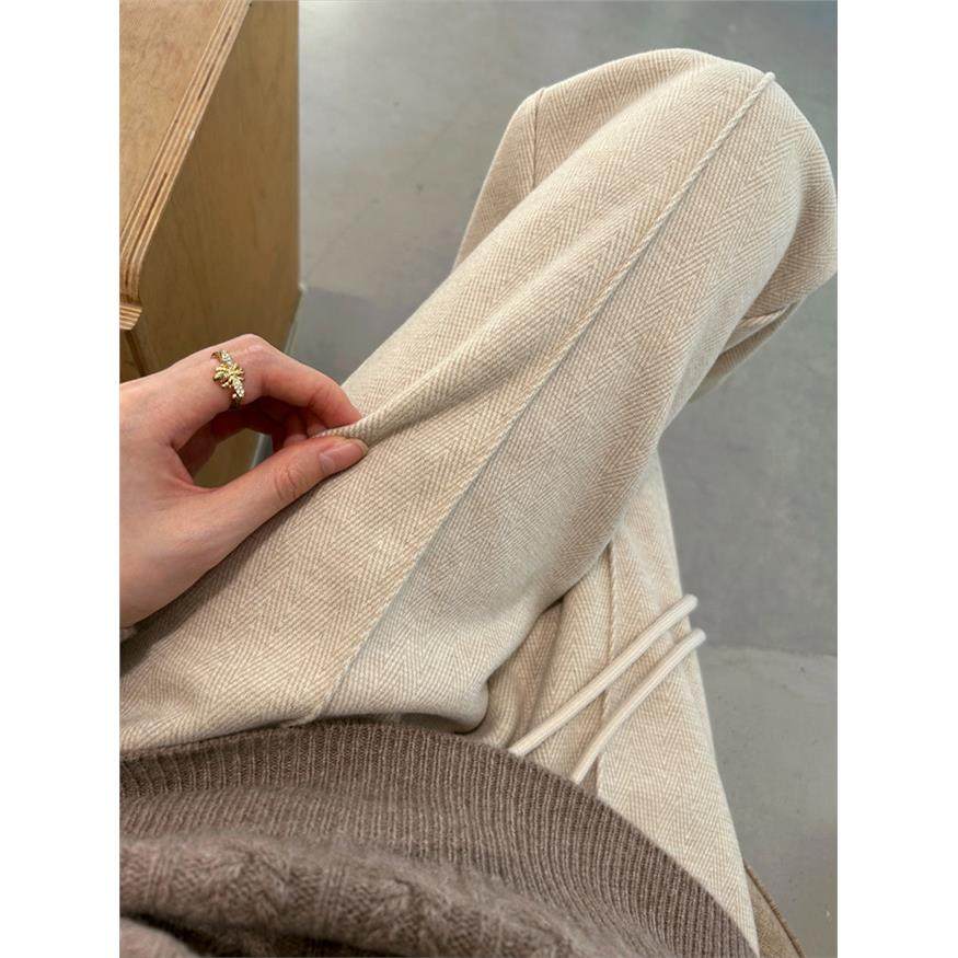 加绒窄版阔腿裤2025秋冬季垂感高腰小个子直筒裤子女休闲羊毛呢裤,个性定制/设计服务/DIY,棉服工装,淘宝优惠券,粉丝福利购,淘宝优惠卷