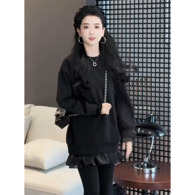 洋气独特别致卫衣女中长款遮屁股2025年新款爆款高级感加绒上衣潮