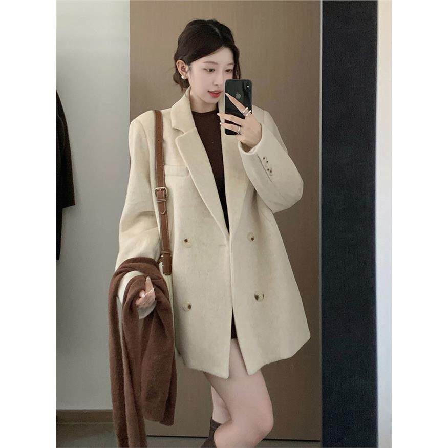 短款西装毛呢外套女小个子2025秋冬季新款加厚高级感羊毛呢子大衣