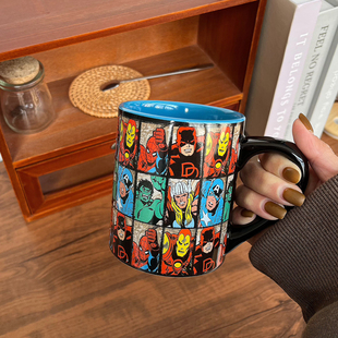 420ml 漫威美国队长钢铁侠蜘蛛侠马克杯陶瓷水杯咖啡杯礼物